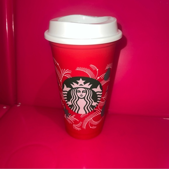 Starbucks Other - Starbucks 2013 16 Oz Plastic Red Christmas Coffee Cup Holiday Travel Mug w/ Lid